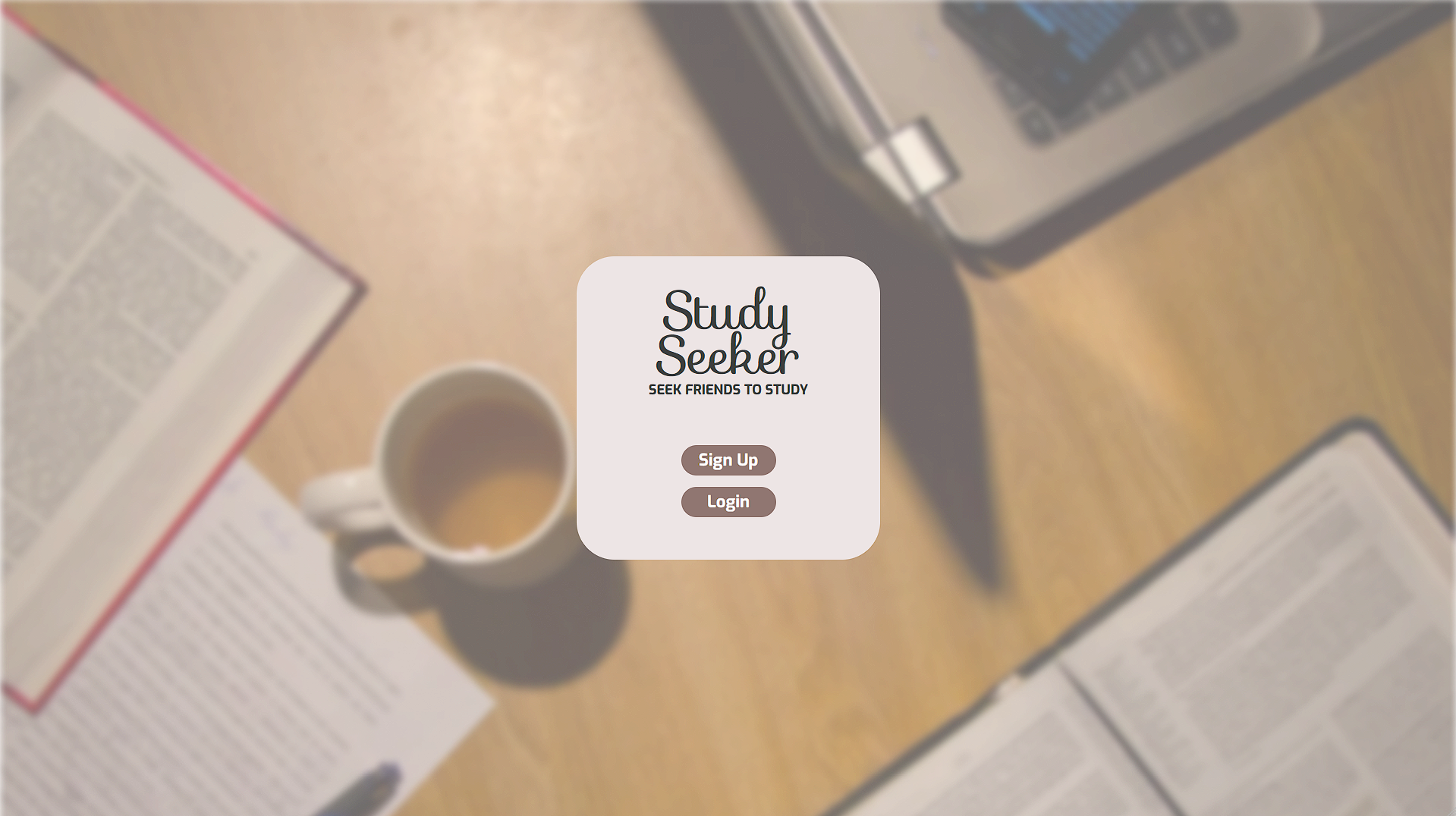 Study Seeker Splash Page